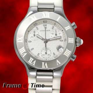 Cartier Mens Must 21 Chronoscap?h White Watch W10184U2  