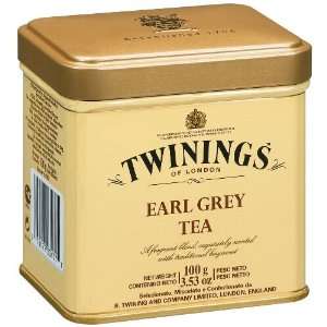  Twinings Earl Grey Loose Tea Tin 100 Gram, Pack of 2 