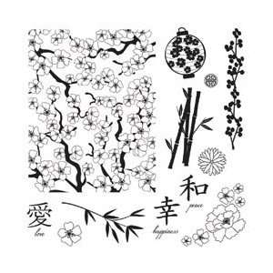  New   Fiskars Background Clears Stamps 8X8   Asian 