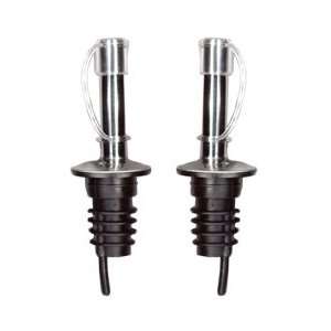   of 2 Stainless Steel Bottle Stopper & Pour Spouts