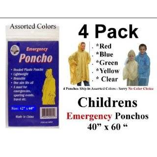 Pack Gotta Have Childrens 40 X 60 Emergency Poncho   Assorted 
