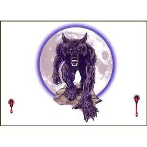  Werewolf w/Purple outlined moon Temporaray Tattoo Toys 