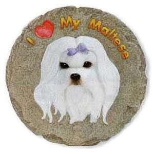 Maltese Dogs Garden Stepping Stone or Plaque New Gift