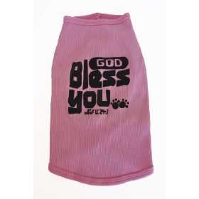   Ruff and Meow Dog Tank Top, God Bless You, Pink, Small: Pet Supplies