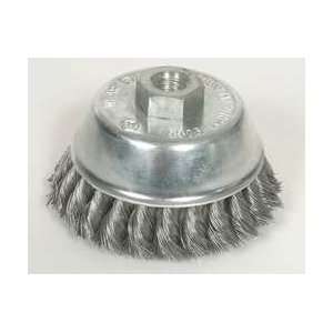 Westward 1GBK2 Knot Wire Cup Brush, 4 In Dia, 0.0230 Wire:  