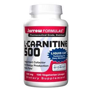  Jarrow Formulas L Carnitine, 500 mg Size 100 Vegetarian 