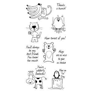   : Inkadinkado Friendly Characters Clear Stamps: Arts, Crafts & Sewing