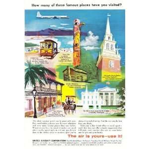  1957 Ad The Air is Yours Famous Places Vintage Travel 