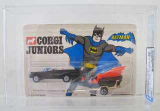 Corgi Juniors Vintage Batman Batmobile and Batboat 1975 DCA Graded 