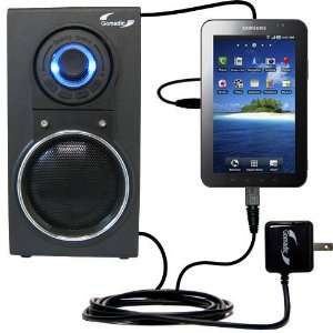  Speaker with Dual charger also charges the Samsung Galaxy Tab