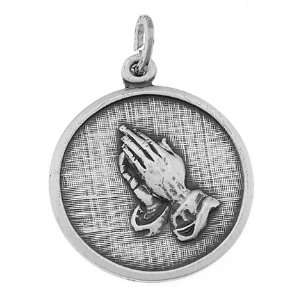  Sterling Silver SERENITY HAND PRAYER DOUBLE SIDED CHARM 