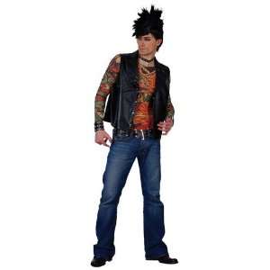   Tattooed Punk Rocker Costume for 70s 80s Fancy Dress: Toys & Games