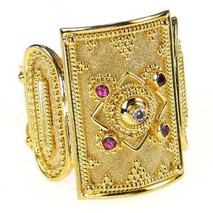 Damaskos 18k Gold Roman Shield Ring  