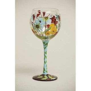  Hand Painted Wine Glasses. Set of 2. Hand Painted, Signed by Artisan