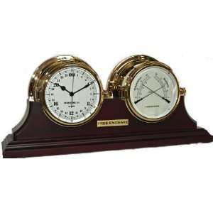 7 Porthole 24 Hour Clock and Hygrometer Thermometer set 