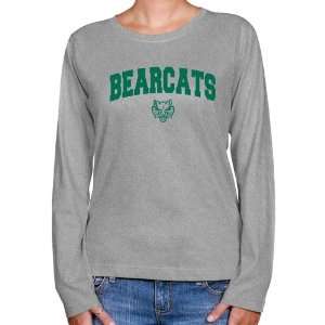  Binghamton Bearcats Ladies Ash Logo Arch Long Sleeve 