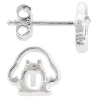  silver penguin post stud earrings by  curated collection buy 