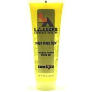 LA LOOKS #9 Gel Mega Mega 4 oz. (Yellow) Expressive Look (3 Pack) with 