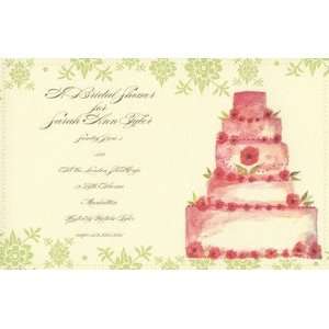 Pink Wedding Cake, Custom Personalized Bridal Shower Invitation, by 