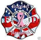 Breast Cancer Ribbon Fire Fighter sticker, Decal