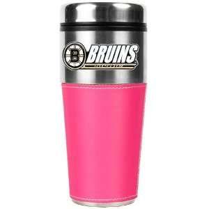  Boston Bruins NHL 16oz Travel Tumbler with Pink Sleeve 