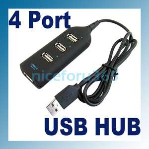 NEW MINI 4 PORT HIGH SPEED USB 2.0 HUB FOR PC LAPTOP 480Mbps BLACK 127 