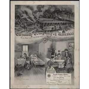 Casualty Company,America,Insurance Ad,c1907,Train wreck 