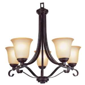 Trans Globe 5 Light Chandelier in Antique Brown Rust Finish   3685 ABR
