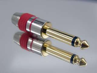 Inch Mono Plug Metal Connector Gold Plated  