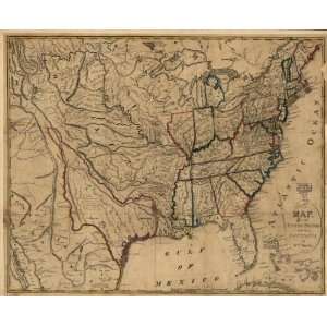  1818 Map of the United States including Louisiana