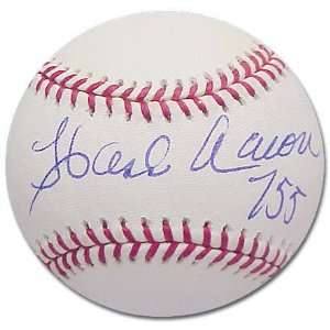 Hank Aaron 755 Autographed Baseball:  Sports & Outdoors