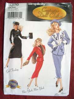   COUTURIER 15 1/2 FASHION DOLL CLOTHES PATTERN 9316 OOP  