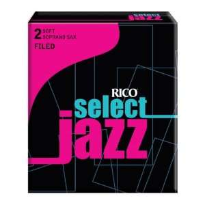  Rico Select Jazz Soprano Sax Reeds, Filed, Strength 2 
