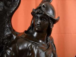 3ft Tall Winged goddess Warrior of Victory Nike Signed Bronze Statue 