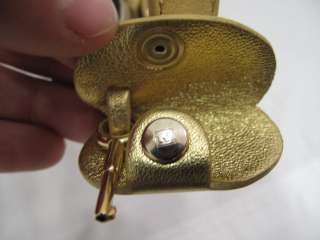 Fendi Gold Leather/Monogram Nylon Turn Lock Small Bag  