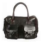 22252 auth JIL SANDER dark brown leather Shoulder Bag Purse