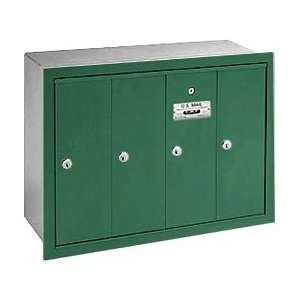   Vertical Mailbox   4 Doors   Green   Recessed Mounted   Private Access