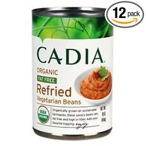 Cadia Organic Fat Free Refried Vegetarian Beans, 16 Ounce (Pack of 12 
