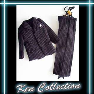 K002 Smart Black Stripe Mans Suit Set for Ken & Friend  