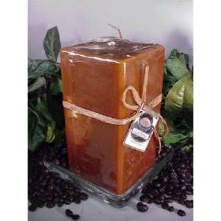 Cafe Mocha Coffee Scented Square Pillar Candle 26 Oz.  