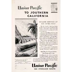 1929 Ad Union Pacific Train Overland Route Railway Southern California 