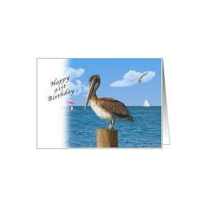  Birthday, 91st, Pelican and Seascape Card Toys & Games