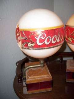Vintage 2 Coors Beer Light Clock Bar Lamp  