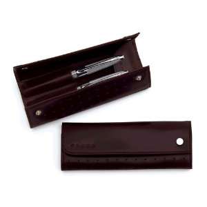   Brown Vintage Leather Double Pen Pouch   AC128 2C: Office Products
