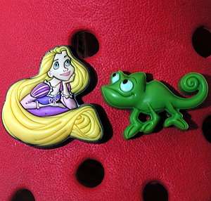 listing is for 2 authentic jibbitz shoe charms rapunzel and pascal set 