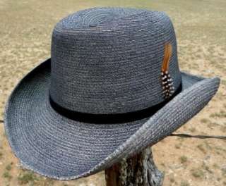 NEW SunBody Hats Palm Straw GODFATHER HOMBURG Hat Black  