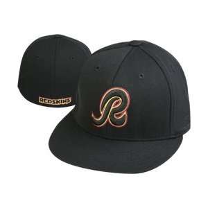   Redskins Black On Black Flat Brim Hat / Cap