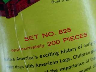 Vintage AMERICAN LOGS 200 Piece Set No825 Wood Cabin Building Blocks 
