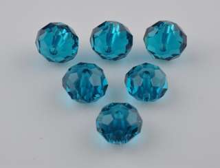 100pcs Blue Glass Crystal Spacer Loose beads~charms 8mm  