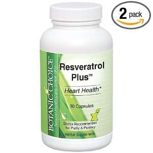  Botanic Choice Resveratrol Plus Capsules, 30 Count (Pack 